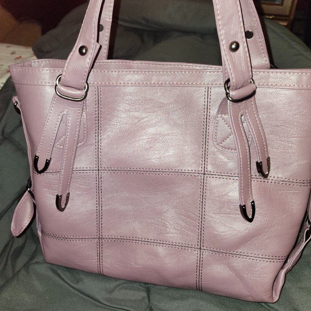 Purple zip top tote